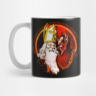 Merry Christmas From St Nicholas and Krampus Mug